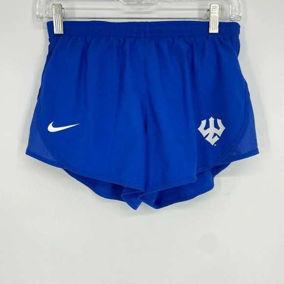Nike Shorts Women's XS Blue Dri Fit Tempo Elastic Waistband Mesh Side Drawstring - Picture 1 of 7